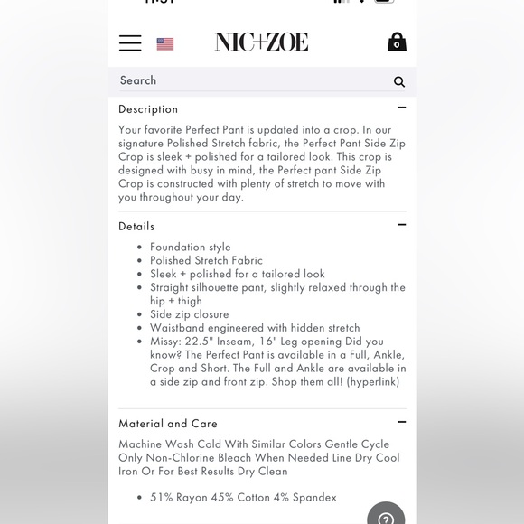 EUC Nic and Zoe side zip cropped pants size 4 - Picture 4 of 13